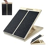 HuaMuDM Wadendehner aus Holz,Wadendehner-Schrägbrett Hölzerne,Balance Board aus Holz, Verstellbares mit 5 Neigungswinkel,Gleichgewichtstrainer für Übung Körper Gleichgewicht strecken Beinmuskeln