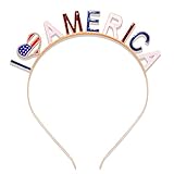 Amerikanische Flagge Stirnband 4. Juli Stern Haarband für Frauen Unabhängigkeitstag patriotisches Kopfbedeckung Kostüm Haarschmuck Partygeschenke (Buchstabe)