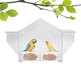 Wildvogelfutterstelle | Kristallklare Horizontale Acryl-Futterstation Für Vögel - Eichhörnchensicheres Design Mit Futterbehälter Für Papageien Und Sperlinge