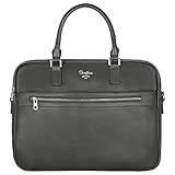 David Jones - Herren Aktentasche - Mann Business Tasche PU Leder Arbeitstasche - 15 Zoll Laptoptasche Große Umhängetasche - A4 Schultertasche Henkeltasche Handtasche Messenger Arbeit Büro - Grau