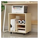 SOBOLON Beistelltisch für Drucker, Drucker, Büro, Laser, Multifunktionsdrucker, Kopierer, Scanner, Regal, Multifunktions-Aufbewahrungsregal, Computer-Hauptrahmen, PC-Tower-Ständer (Farbe: Natur)