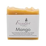 Mango – Handgesiedete Joghurt-Naturseife | Fruchtig-cremiger Duft | Mit Sheabutter & Pflanzenölen | Sanftes Peeling | 8% Überfettung | ca. 110 g | Friesenzart