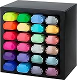 Faber-Castell 254602 Textmarker Set 24 Stück in einem stilvollen Schreibtisch-Organizer, Highlighter Pens mit Präzisions-Keilspitze, Leuchtende Farben, Ergonomisches flaches Design