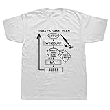 Today's Windsurf Game Plan T Shirts Birthday Funny Graphic Fly Kitesurfing Windsurfing Cotton Short Sleeve Harajuku T-Shirt White XXL