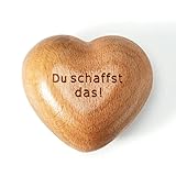 Glücksbringer für sie und ihn Adventskalender Füllung Weihnachten Holz Herz Handschmeichler mit Du schaffst das! Glücksstein Glücksbringer für Familie und Freunde Mutmacher Männer Geschenk Weihnachten