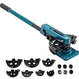 VEVOR Rohrbieger, 3/8 Zoll bis 1 Zoll manueller Rohrbieger, mit 7 Stanzformen, robustes Rohrbiegerrohr aus Stahl, Metall, Kupfer, für Reparaturwerkstätten, Blau