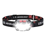 GRIFEMA LED Stirnlampe Wiederaufladbar, 8 Beleuchtungsmodi mit Bewegungssensor & Rotlicht, IPX45 Wasserdichte Kopflampe für Nachtlaufen, Wandern, Camping, Angeln, Joggen