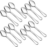 Joyfair Kaffeelöffel 12 Stück, Edelstahl Teelöffel Dessertlöffel 12er Set, Kleiner Löffel Set für Zuhause/Restaurant/Hotel/Café, Runde Griffe & Glatte Kanten, Spülmaschinenfest - 15cm