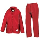 Result 2er Set Kinder Regenjacke und -hose, Rot, Gr.146/152 146/152,Rot