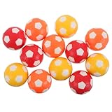 Supvox 12 Stück Teiliges Mini Tischfußballbälle in Orange weiß Rot weiß Gelb weiß Langlebige Glatte Kickerbälle für Tischkicker für Desktop Fußballspiele und Kinderpartys