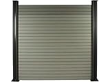 habitat et jardin Verbundzaun-Set 8 x 1,6 m - Befestigungsset gratis - Grau