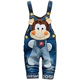 ACMEDE Latzhose Baby Jungen Mädchen Gr. 74/80/86/92/98 Jeanshose Latzhosen Jeans Hosen Baby Kinder Overall Kleinkind Denim Cartoon 3D Tier Denim Latzhose Langarmhose