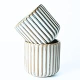 Erkundpresso.Kaffeebecher 2er Set 180ml Ohne Henkel Premium Barista Kaffeetasse aus Hochwertigem Steingut Dickwandiger Kaffeebecher - Entworfen für Latte Art - 100% Handfertigung (Fischbauch weiß)