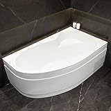 AQUADE Eckbadewanne Mainz Rechts 170x100cm inkl. Untergestell, Ab-Überlauf - OHNE Schürzen-Set - Extra stabile Badewanne Eckwanne