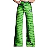 Generisch Schlaghose Damen 70er Jahre Retro Hippie Weite Baggy Jeanshose High Waist Low Cordhose Bootcut Vintage Stretch Denim Pants Lockere Freizeithose Outdoor Streetwear Schlagjeans