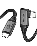 Silkland USB C Datenkabel 20Gbps(2,5GB/s) USB 3.2 Gen2×2 90 Grad 0,5M, Datenkabel USB C auf USB C Kabel 50CM, PD3.1 240W 48V/5A Lade- 5K@60Hz Videokabel für Android Auto, PSSD, Dock, MacBook, iPad Pro