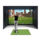 SimSpace Golf Simulator Enclosure with Impact Display Projection Screen, use with All Golf Launch Simulators and Monitors.