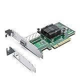 10Gtek 10GbE PCIE Netzwerkkarte für Intel X520-DA1, 82599EN Chip, Single SFP+ Ports, 10Gbit PCI Express x8 LAN Adapter, 10Gb NIC für Windows Server/Linux/VMware