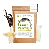 Fairnatural VEGAN Protein-Pulver BIO Vanille, Veganes Proteinpulver ohne Soja & Chemie [Regional aus Deutschland] - 5K pflanzliches Premium Proteinpulver »Zum Backen & als Bio Eiweiß-Shake « 600g