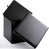 Zedelmaier Sitzhocker Sitzwürfel mit Stauraum Fußbank Truhen Aufbewahrungsbox faltbar belastbar bis 300 kg, Deckel abnehmbar, 38 x 38 x 39 cm,Kunstleder…