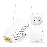 STRONG - Powerline 600 Duo Wi-Fi EU Set - Powerline 600 Mbps + WLAN Adapter 300 Mbps, Fast-Internetzugang - integrierte Steckdose - 300 m Reichweite - Für alle Router - Hotspot + Ethernet - weiß