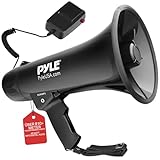 Pyle Megaphon mit Sirene, Signalhorn – Siren Megaphone – Megafon Kinder & Erwachsene 40W, Faltbare Handsirene als Polizei Sirene, Fußball Hupe & Tröten zum Anfeuern Sport, Megaphone Laut bis zu 915m