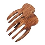 FONDOTIN 2 Stück Teiliges Salatbesteck aus Akazienholz Langlebige Salatzangen und Löffel für Servieren Mischen und Kochen Kratzfestes Küchenutensil mit Ergonomischem Griff und Natürlichem