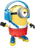 Minions GMD98 - ,,Minions: Auf der Suche nach dem Mini-Boss“, Stuart Actionfigur mit Rollschuhen, ca. 10 cm, Filmfigur-Spielzeug mit aktivierbarer Drehbewegung, für Kinder ab 4 Jahren
