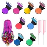 10 Stück Haarkreide für Mädchen Anzug, Mit Stylingkamm Haarkreide 8 Farben Verfügbar Haarkreide für Dunkle Haare Haarfarbe Auswaschbar und Temporäre Haarfarbe für Geburtstagsparty Weihnachten