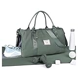 HYC00 Sport Duffel Bag Damen Handgepäck Sporttasche für Damen Herren mit Nassfach & Schuhfach, Reisetasche Damen Weekender Gym Travel Duffel Bags Schwimmtasche Yoga Bag Trainingstasche,Armeegrün