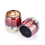 Espressotassen aus Keramik, 80 ml, 2 Stück, Mini-Espressobecher, Sake-Tassen, Demitasse-Tassen, Rot