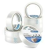 Rapesco 1808 Transparente Klebebandrollen, 25 mm x 66 m, Klare Nachfüllpackung, 8 Stück
