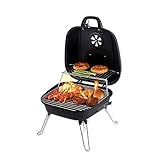 PNAJFUEL Holzkohlegrill Für Den Außenbereich Rundgrill Outdoor-Pickterrasse Garten Camping Tailgating Stahl-Grillrost Für Steak Und Hähnchen