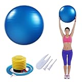 Gymnastikball 55cm - Fitness Ball Mit Aufblasbarer Fußpumpe für Yoga, Pilates, Core Training und Gymnastik
