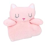 Babykomfort Niedliche Beruhigende Korallenlassespielzeug Schlaftuch für Kinderplüschspielzeug, Weiches und Sicheres Material (Katze)