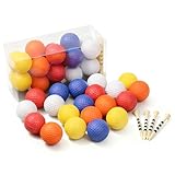 Reyshin 20 Stück Schaumstoff Golfbälle 42mm Weich Golf Trainingsbälle für Indoor oder Outdoor Training,Leicht Und Stoßfest, Realistisches Gefühl und begrenzter Flug,Echte Spin and Feel (Mischfarben)
