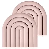 Tarocat Silikon Topflappen und Untersetzer, 2 Stück Multifunktionale Topf Untersetzer, Rosa (15x15cm)