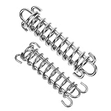 TOBBOMEY Hundeleine mit Stoßdämpfender Feder 2 Stück Edelstahl 304 Elastische Bungee Leine für Wanderungen und Outdoor Aktivitäten mit Hunden Mittlerer und Großer Größe