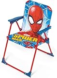 ARDITEX Spiderman-Klappstuhl für Kinder, Outdoor-Stuhl für Strand, Garten und Terrasse, Metallrahmen, Armlehnen aus Kunststoff und Sitzfläche aus Leinen mit Spiderman, 38 x 32 x 53 cm, Blau und Rot