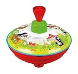 Lena tin Toys 52449 - Brummkreisel Ø13 cm Der kleine Maulwurf, Metall Kreisel, Schwungkreisel aus Blech, klassischer Pumpkreisel, Blechkreisel mit Spitze, Spielzeugkreisel für Kinder ab 18 Monate