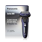 Panasonic Series 800 ES-LV67 Elektrischer Nass- & Trockenrasierer, 5-fach-Scherkopf Mit Linearmotor Und Bartsensor Technologie, Inklusive Pop-up Trimmer Und 16D-Multi-Flex-Kopf, Navy Blau