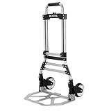 BE COOL Faltbare Aluminium Sackkarre, Sackrodel – Tragkraft bis 80 kg, strapazierfähig, höhenverstellbar, handlich und portabel, Schwarz
