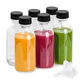 DIDITIME 6er Shot Flaschen Zum Befüllen, 60ml Mini Glasflaschen mit Deckel, Kleine Glasflaschen zum Befüllen, Kleine Glasflaschen für Öl, Likör, Saft & Ingwer mit Leicht zu befüllender Trichter