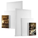 6 PzTela per Dipingere in Cotone, Arte Tele per Dipingere, Tele da Dipingeres, Tavola Tela Bianca, Piccolo Pittura su Tela per Pittura Acrilica Olio Artisti(30x20cm 20x15cm 15x10cm)