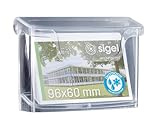 SIGEL LH326 Wetterfester Visitenkartenhalter für Außen mit Deckel, aus hochwertigem, glasklarem Acryl, kein Vergilben, für DIN A8 quer