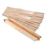50 Stück Papier-Brotbeutel, Baguette-Kraftbeutel, 58,4 x 10,2 x 4,1 cm, Bäckerei-Aufbewahrungstasche mit transparentem Frontfenster und 64 transparenten Siegelaufklebern für hausgemachtes Brot,
