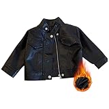 Bikerjacke Kinder Mädchen Lederjacke Übergangsjacke Motorrad Bomberjacke Kinderjacke mit Reißverschluss Winddicht Outdoorjacke Steppjacke Junge Windjacke Bikerjacke Fliegerjacke