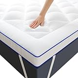 CASABEL Matratzenauflage Komfort, 80 x 200 cm, atmungsaktiv, aus Mikrofaser, rutschfest, mit elastischen Bändern, hypoallergen, milbendicht, Füllung 1000 g, blaue Borte, Matratzenauflage für 1 Person