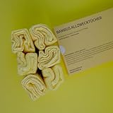 Bambus Allzwecktücher 100% Bambus 6er Set nachhaltige Reinigungstücher Bambus Putztücher Bambus Reinigungstücher 25 x 25 cm Gelb