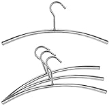 My-goodbuy24 Robuster Kleiderbügel aus gebürstetem Edelstahl - Garderobenbügel - Drahtbügel - Länge 43cm geeignet für Mäntel,Hemden,Jacken,Sakkos, Pullover und Blusen - 3er Set